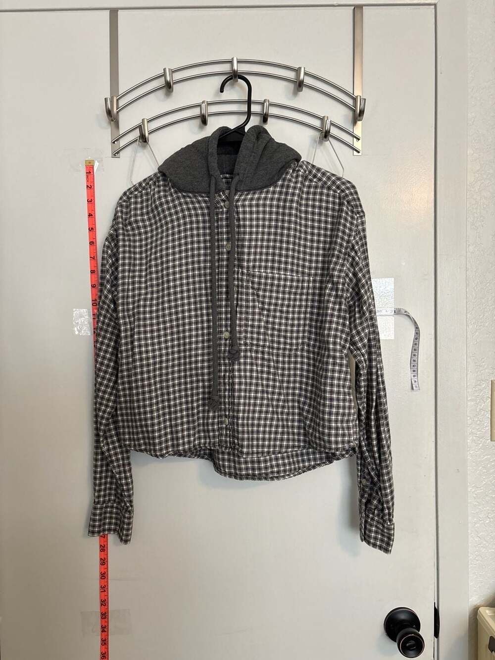 American Eagle Outfitters long sleeve button up w/hood